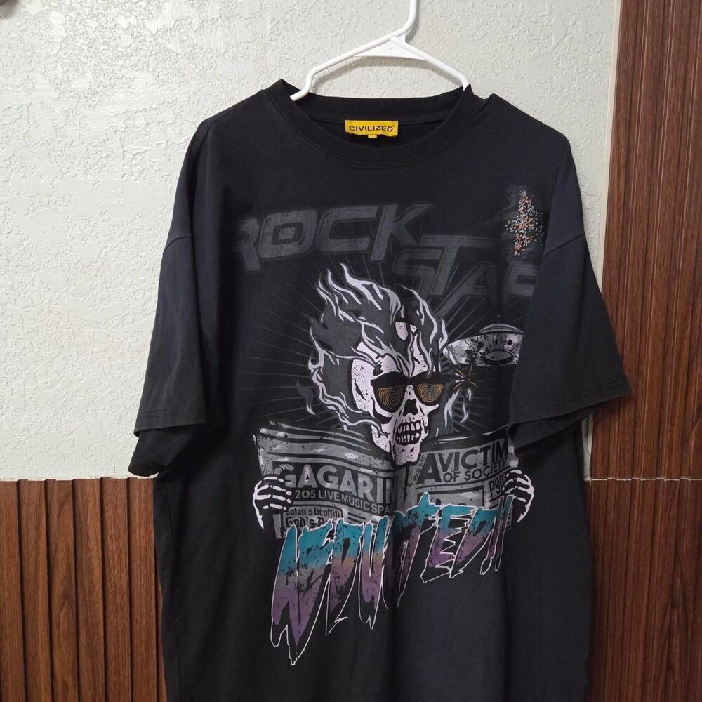 Unbranded Men's Black and Grey T-shirt